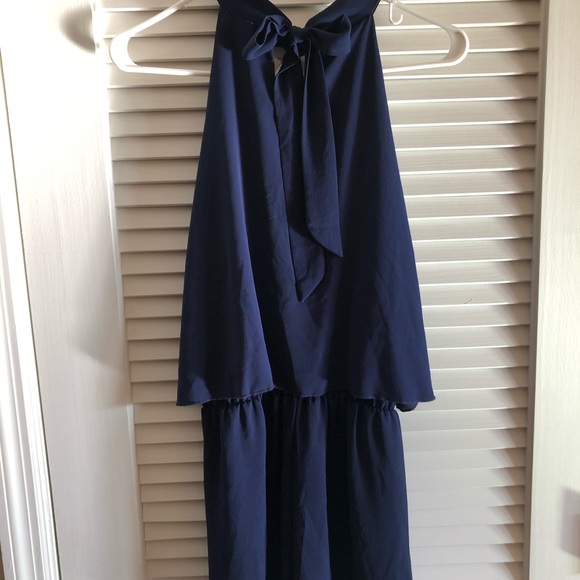 Navy Halter Romper - Picture 2 of 3